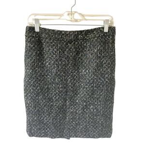 J. Crew Wool Mohair Pencil Knee Length Skirt Green Purple Size 6